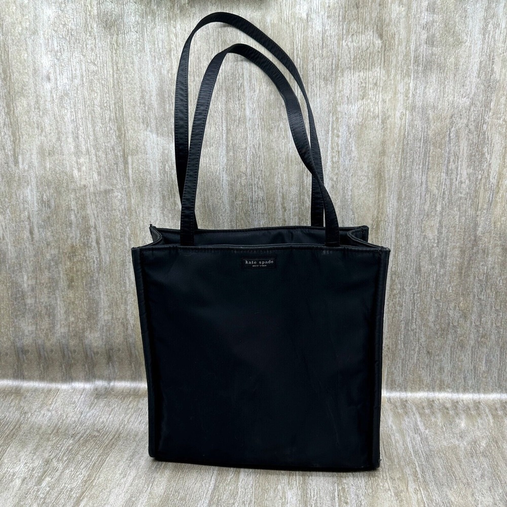 Vintage Kate Spade Black Nylon Zip Tote Shoulder Bag Y2K